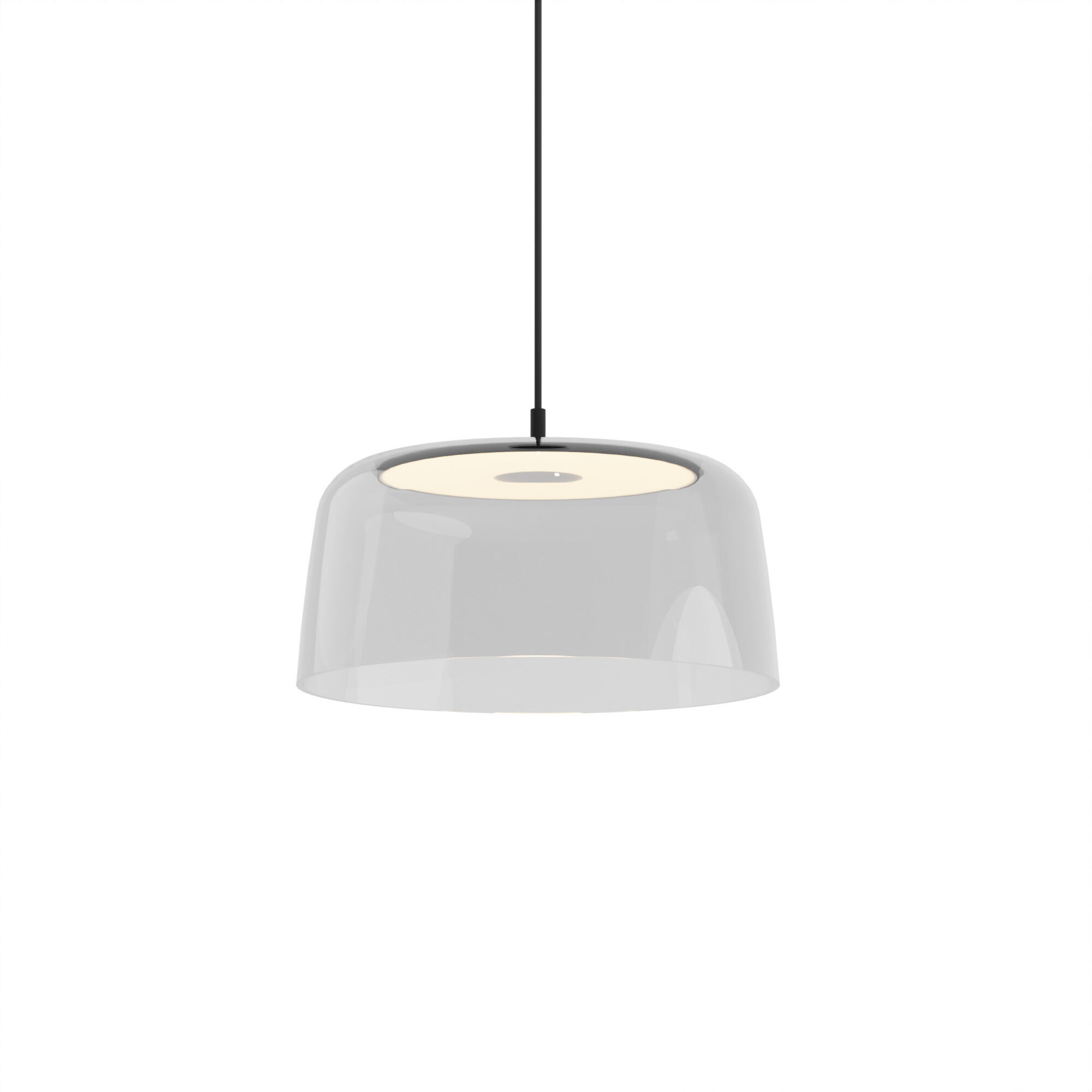Yurei LED 14 inch Matte Black Pendant Ceiling Light in Acrylic Clear